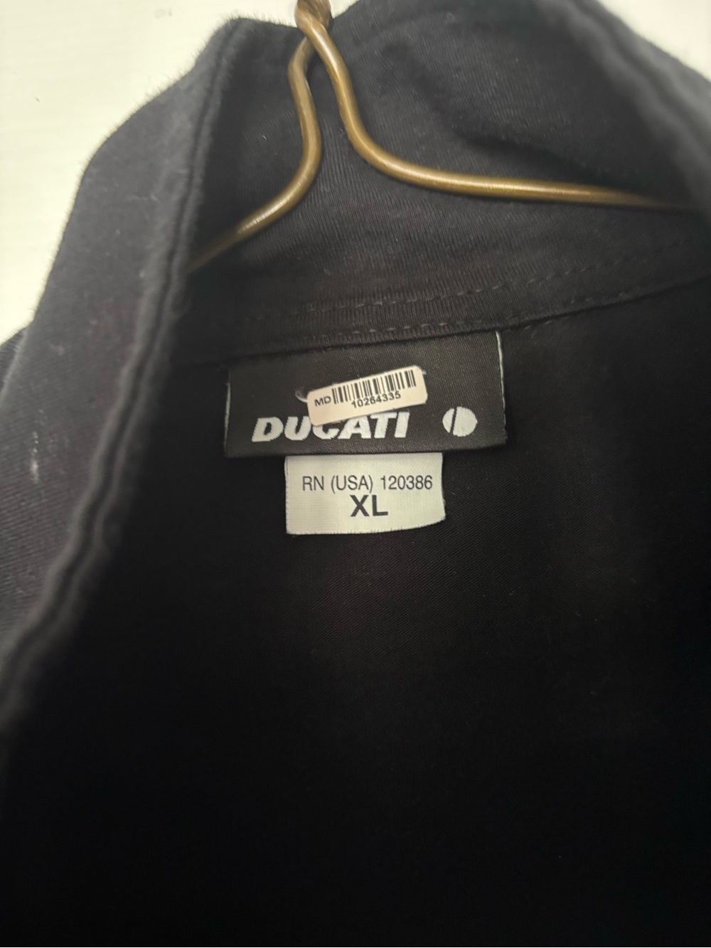 Ducati Men’s Black Short-Sleeve Button Down Shirt with White Trim - Picture 3 of 5